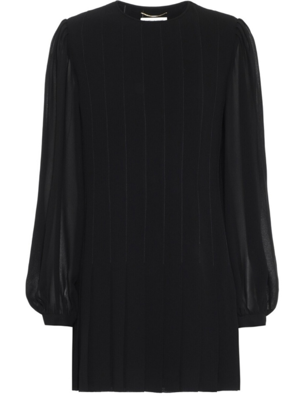 Saint Laurent Black Pleated Mini Dress